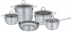 cookware set with steel handles